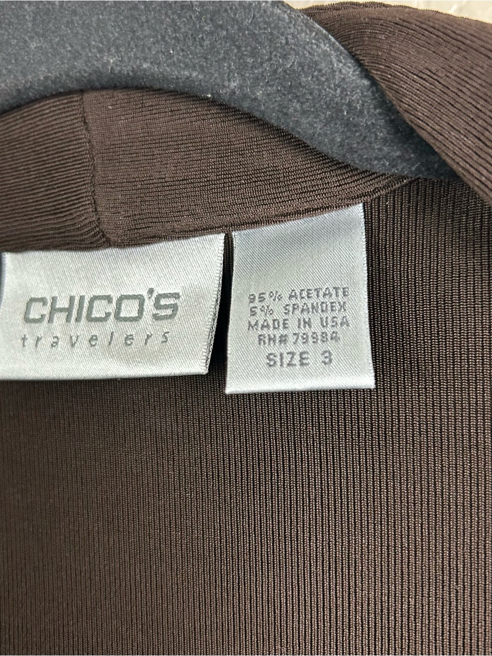 Chico's Dark Brown Open-Front Lightweight Cardigan - Picture 2 of 16